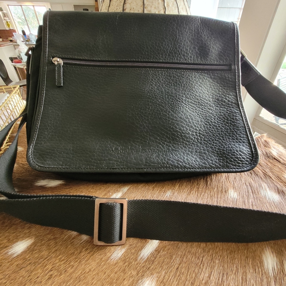 Salvatore Ferragamo Men's Leather Nylon Messenger Bag - Picture 2 of 16